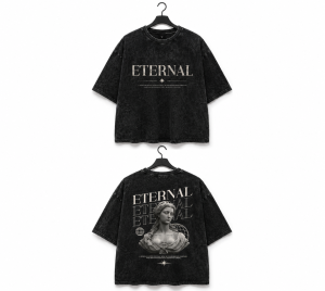 Nexhop ETERNAL Oversized Black T-shirt Front and Back