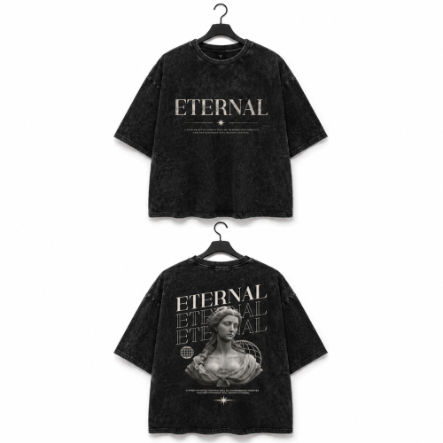 Nexhop ETERNAL Oversized Black T-shirt Front and Back